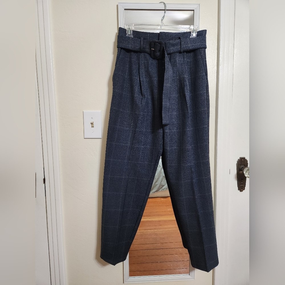 Mango Belt high-waist trousers - Plaid - Picture 8 of 12